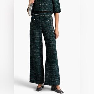 Pizelda high-rise wide-leg tweed trousers